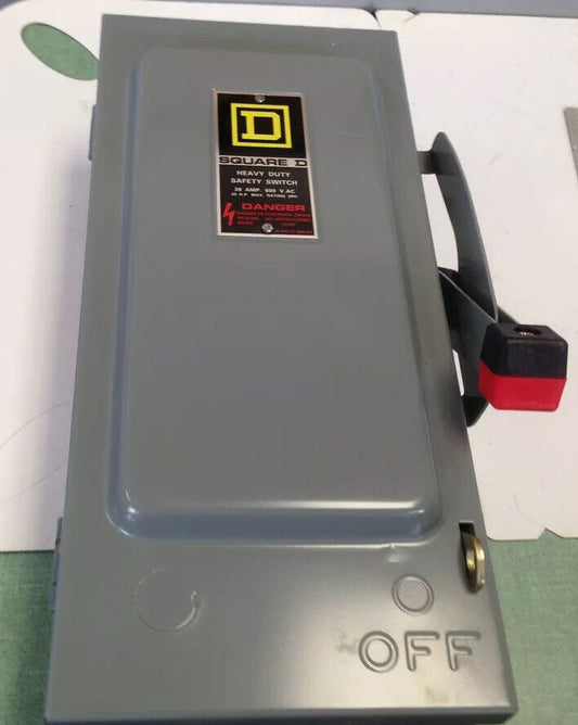 New Square D Hu361 Disconnect Switch Enclosure,600Vac,30A,30-Hp,Nema 1,Switch,Fk