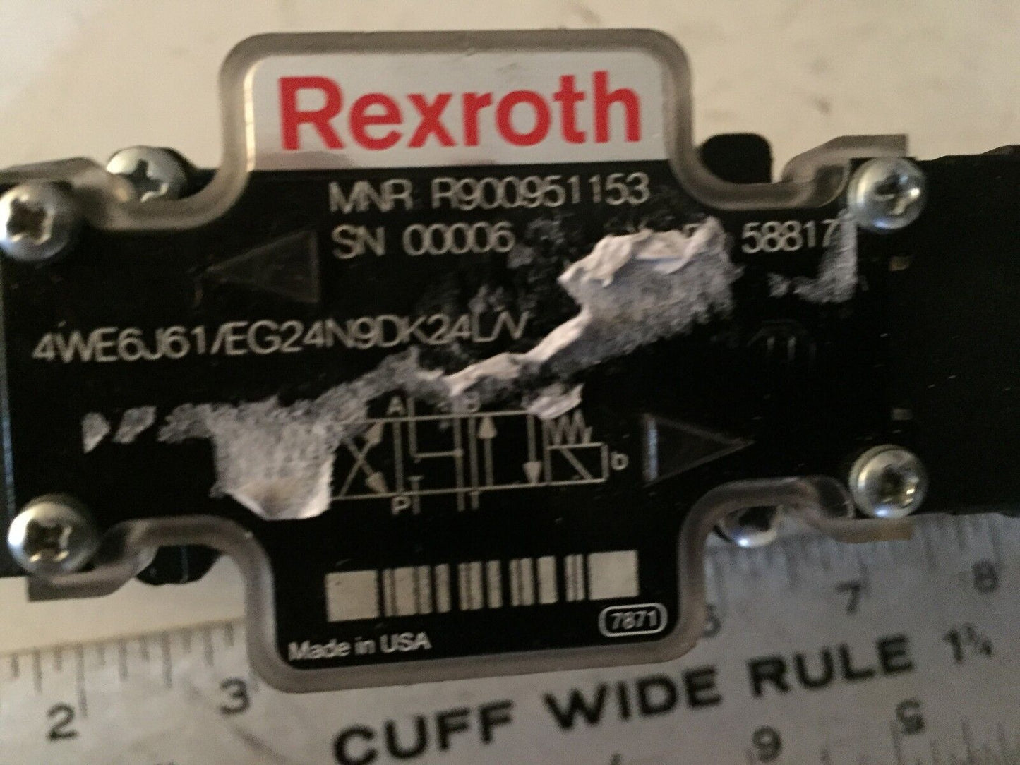 New Rexroth Mnr R900951153,4We6j61/Eg24n9dk24l/V,24Vdc Hydraulic Valve,Sc