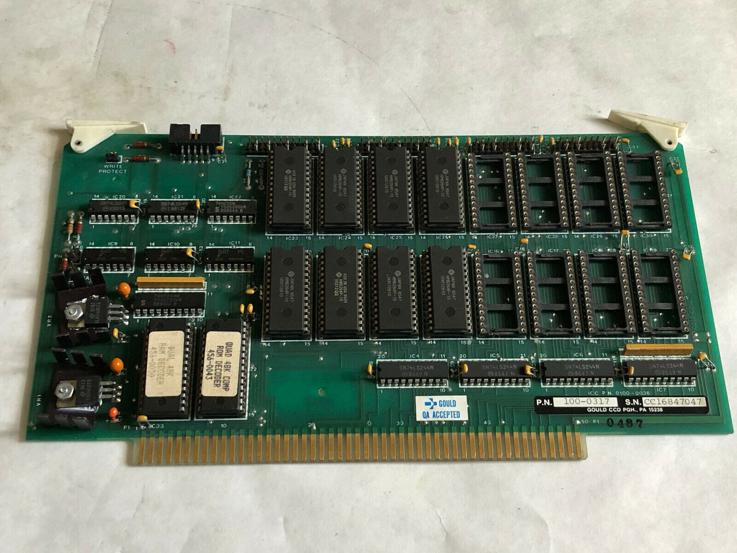 Gould Ccd 100-0317 Pc Circuit Board Control Assembly, Pcb 0100-0036,Sv,Cg