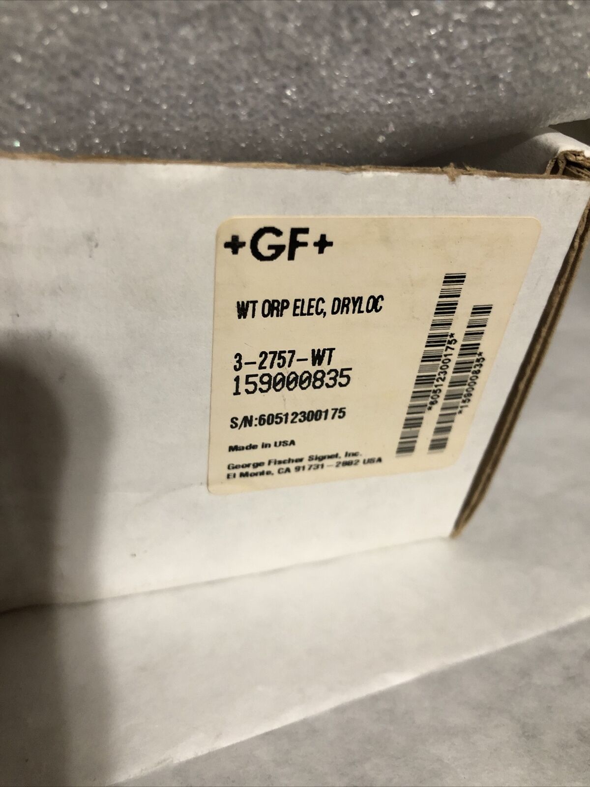 New George Fischer Signet Orp Electrode,3719 Oh/Orp Wet-Tap,Plastic 3-2757-Wt,Dj