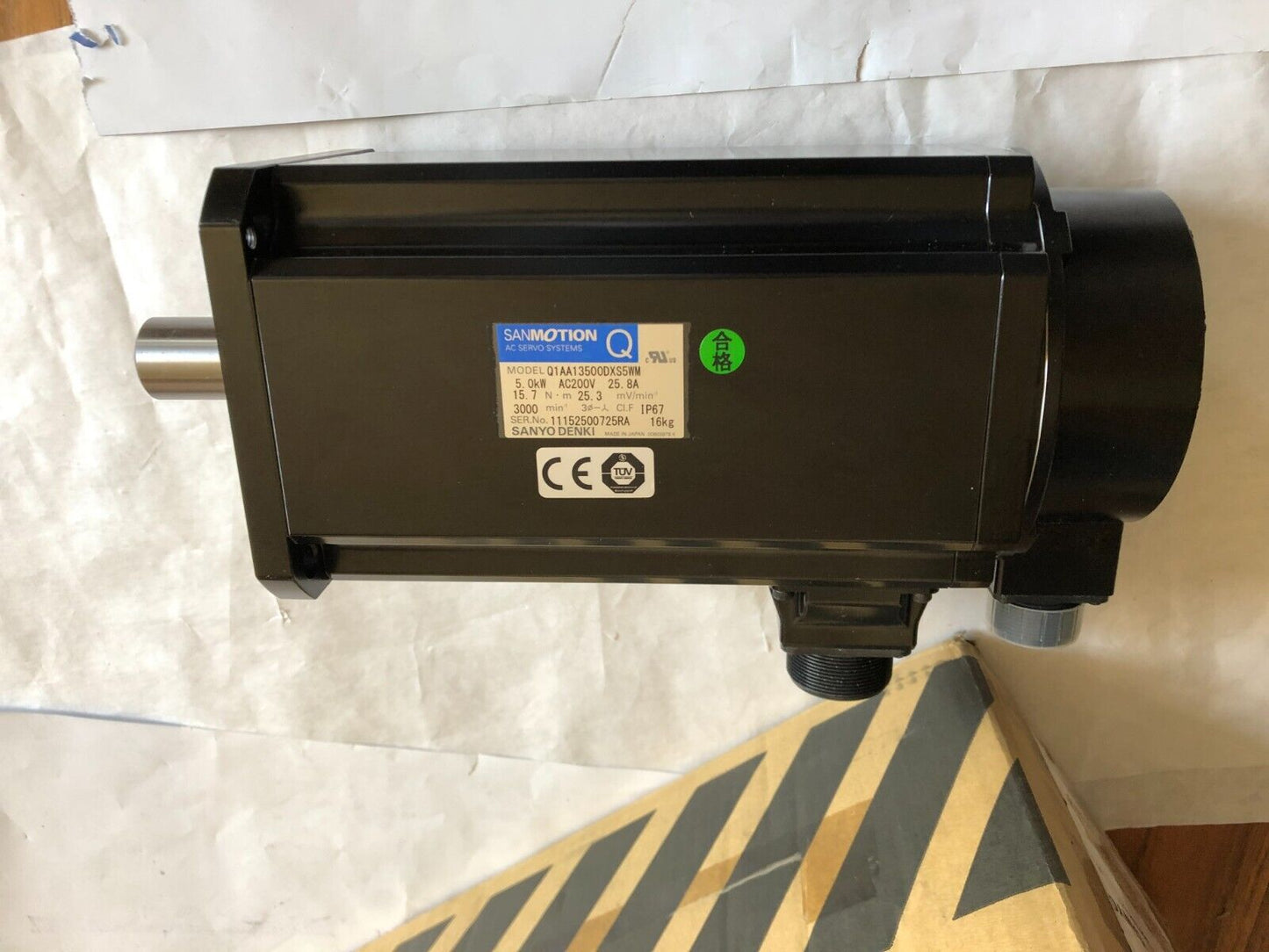 New Sanyo Denki Q1aa13500dxs5wm Sanmotion Servo Motor,Q1aa13500dxs5wm,5.0Kw,Az