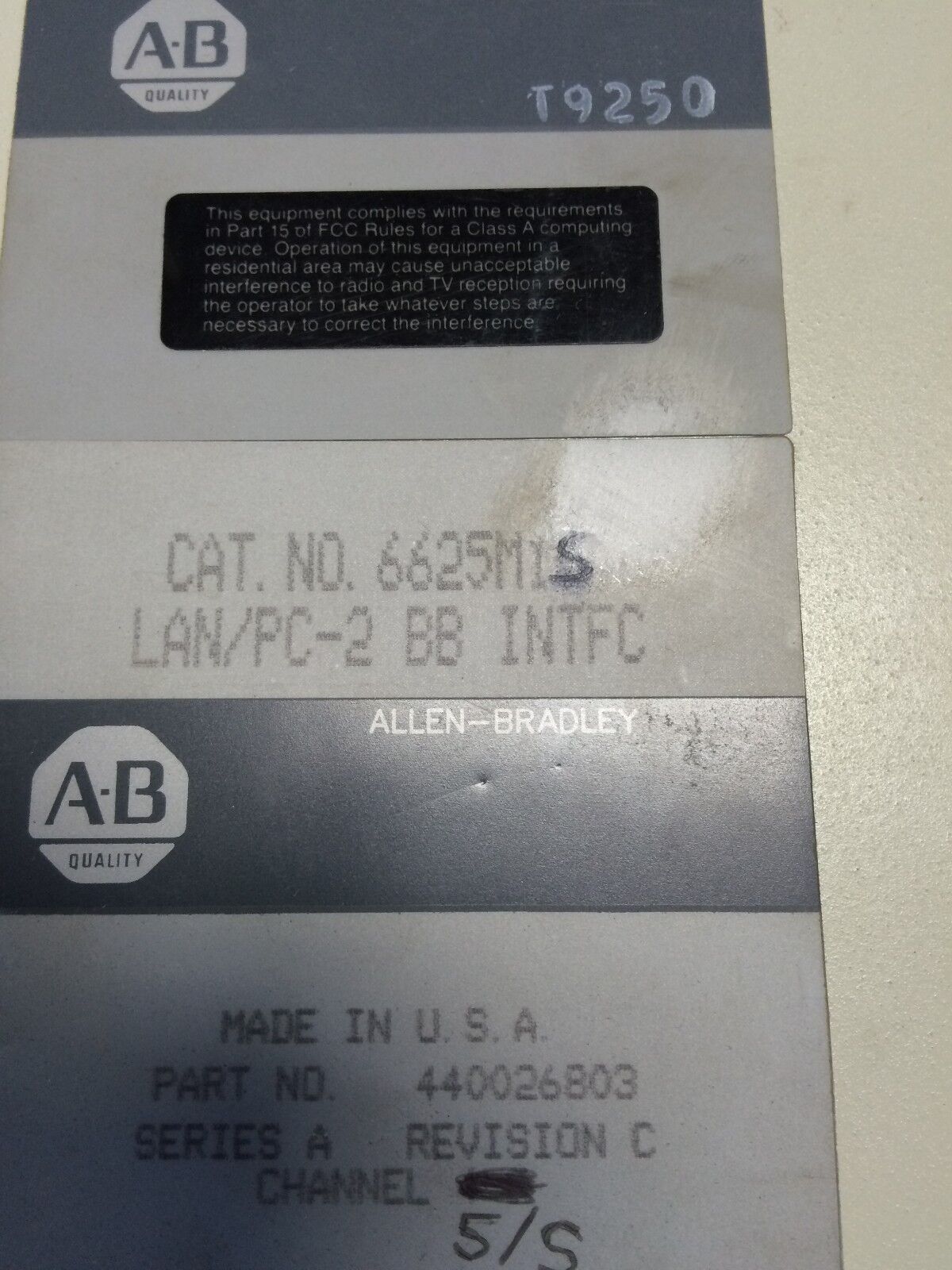 Allen Bradley 6625M1s,Lan/Pc-2 Bb Intfc 6625M1r,Band Interface,440026904,Cf