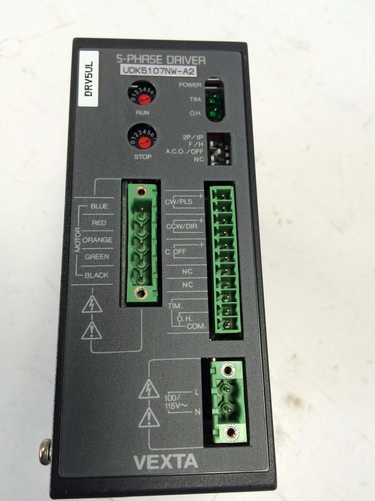Vexta Udk5107nw-A2 Stepper 5-Phase Driver 4Amp 100/115V,Drv5ul,Uok5107nw-A2,Cl