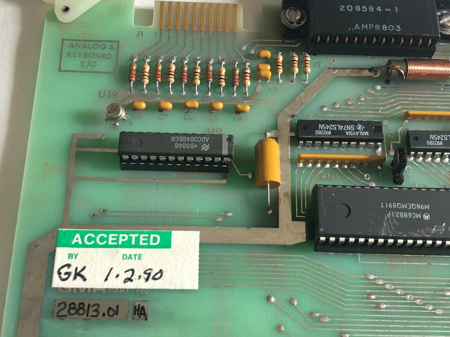 Gmr 28813.01 Ha,Analog & Keyboard I/O ,Wmi-W 28810 Rev D  Pcb Board ,Ff