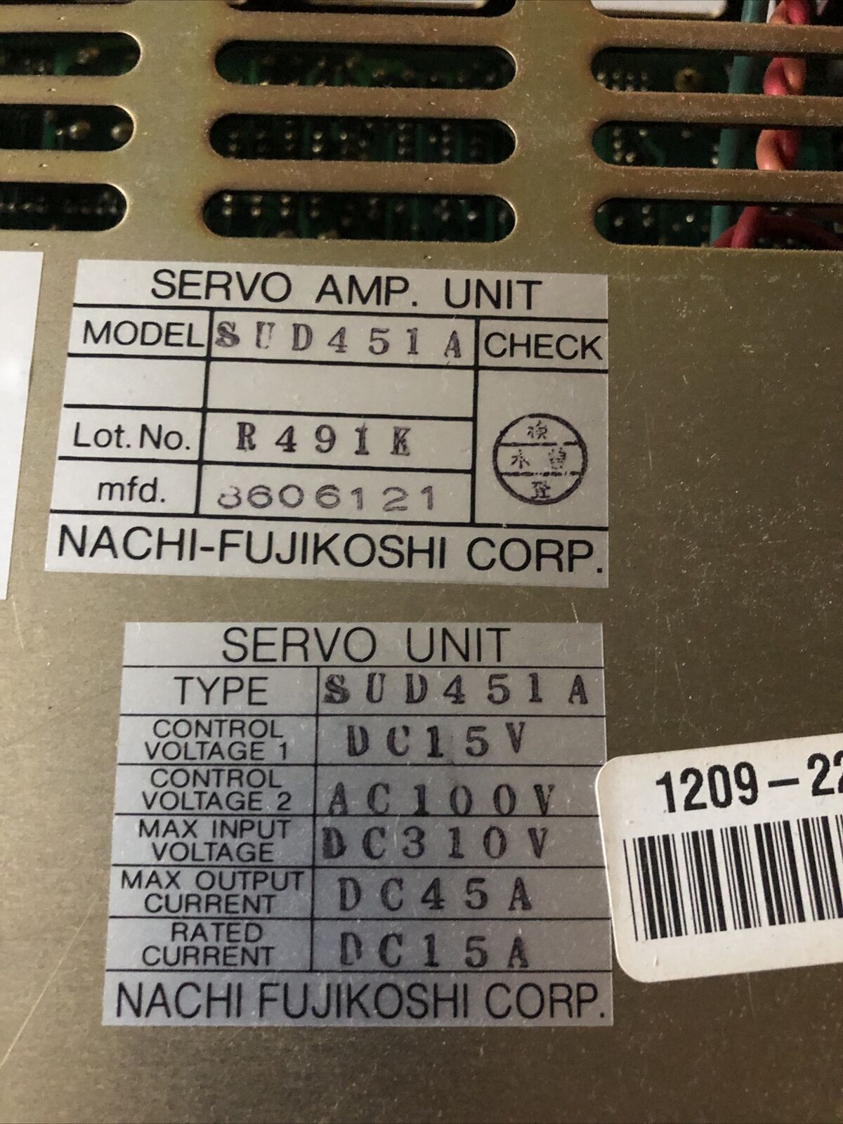 Nachi Sud451a,Sud-451-A ,Nachi Fujikoshi Sud-451A,8604  Servo Amp Unit,Be