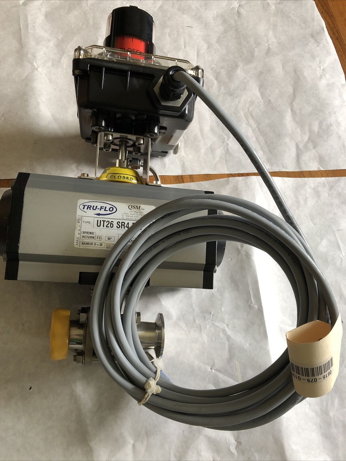 New 1” Tru-Flo Ut26 Sr4 F07,Qsm 7644Nrg1a2he Actuated Santiary Valve,U0134-31,Ee