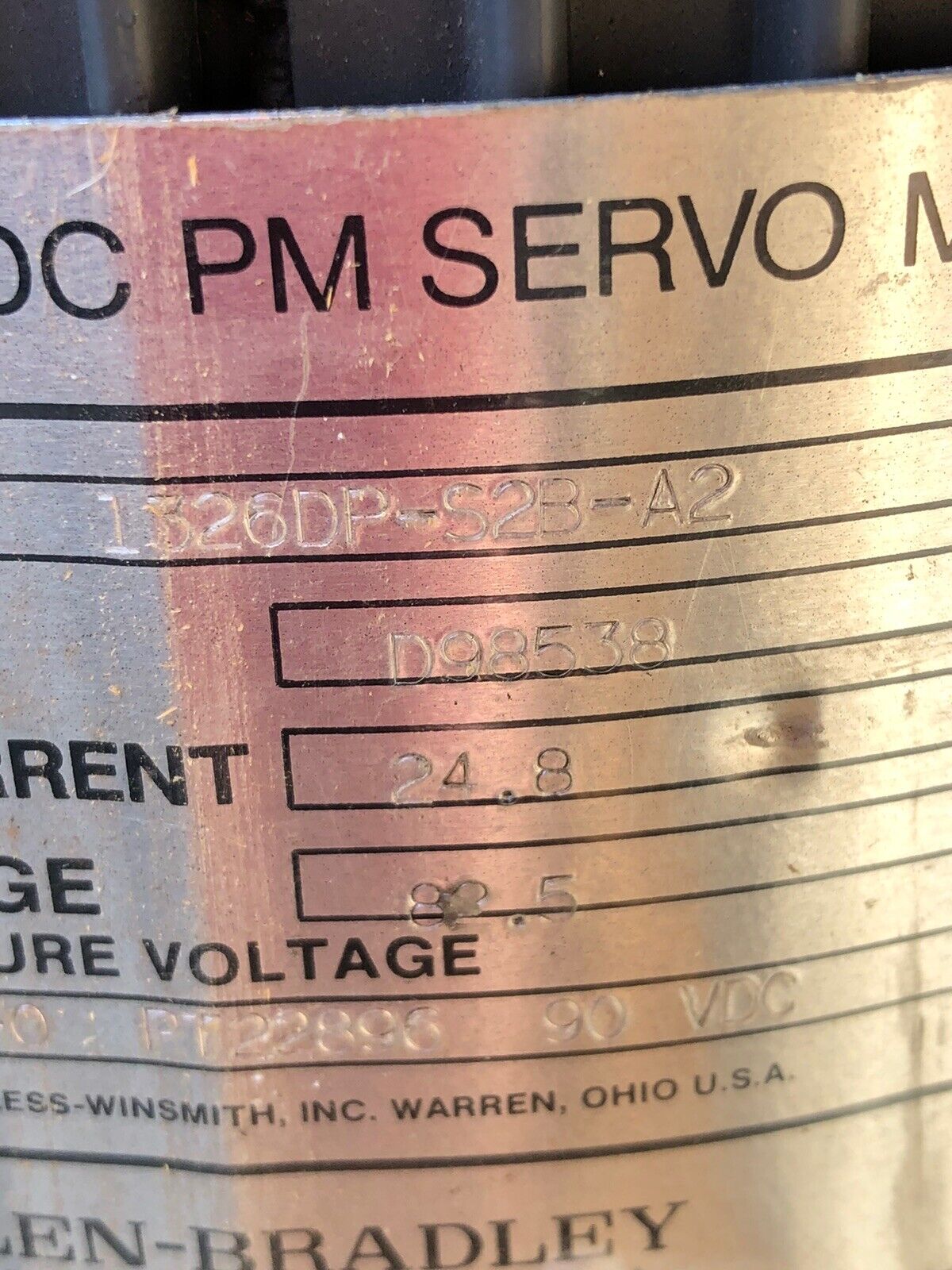 New Allen Bradley 1326Dp-S2b-A2,1326 Dc Pm Servo Motor 183-18-1548-0 Pt22896,Av