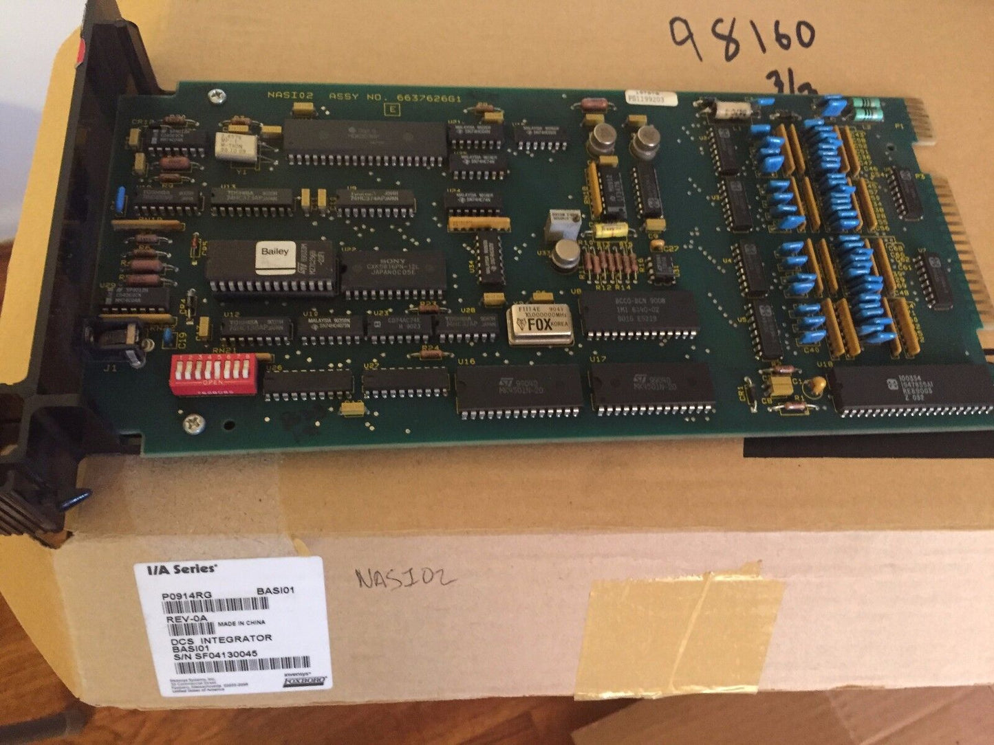Bailey Nasi-02 Input Module, P0914rg ,4-20Ma 15Point Net 90,6637626G1,Imasi02,Fb