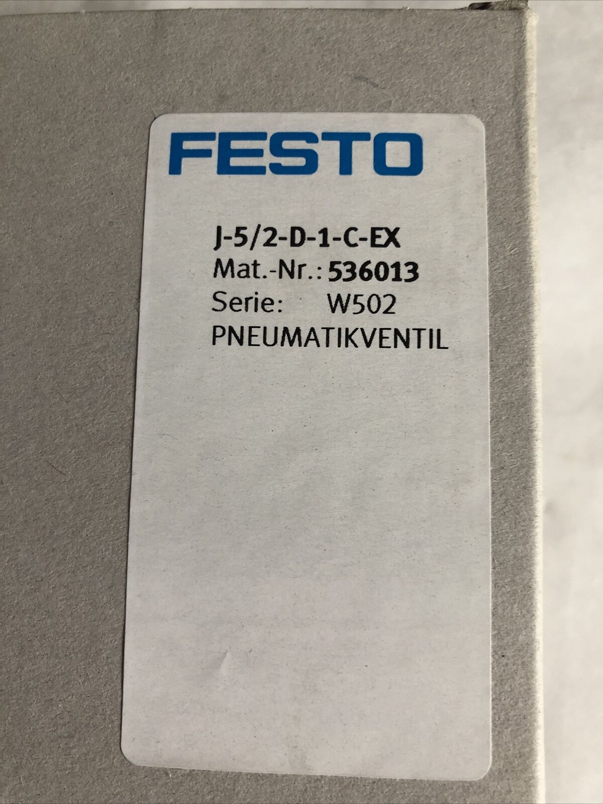 New Festo J-5/2-D-1-C-Ex Pneumatic Double Solenoid Valve,Fb