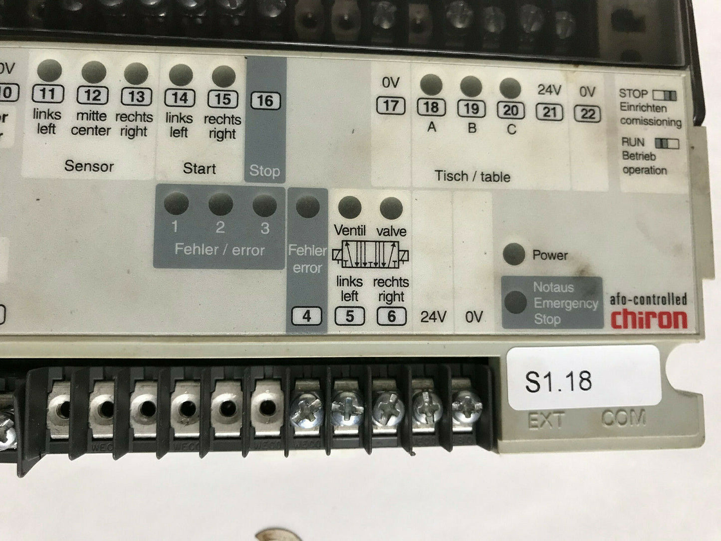 Chiron Tn533206,Fec-Fc30-Chi-M-Sa 24V Dc/10W Controller / Cpu I/O Module,Sm
