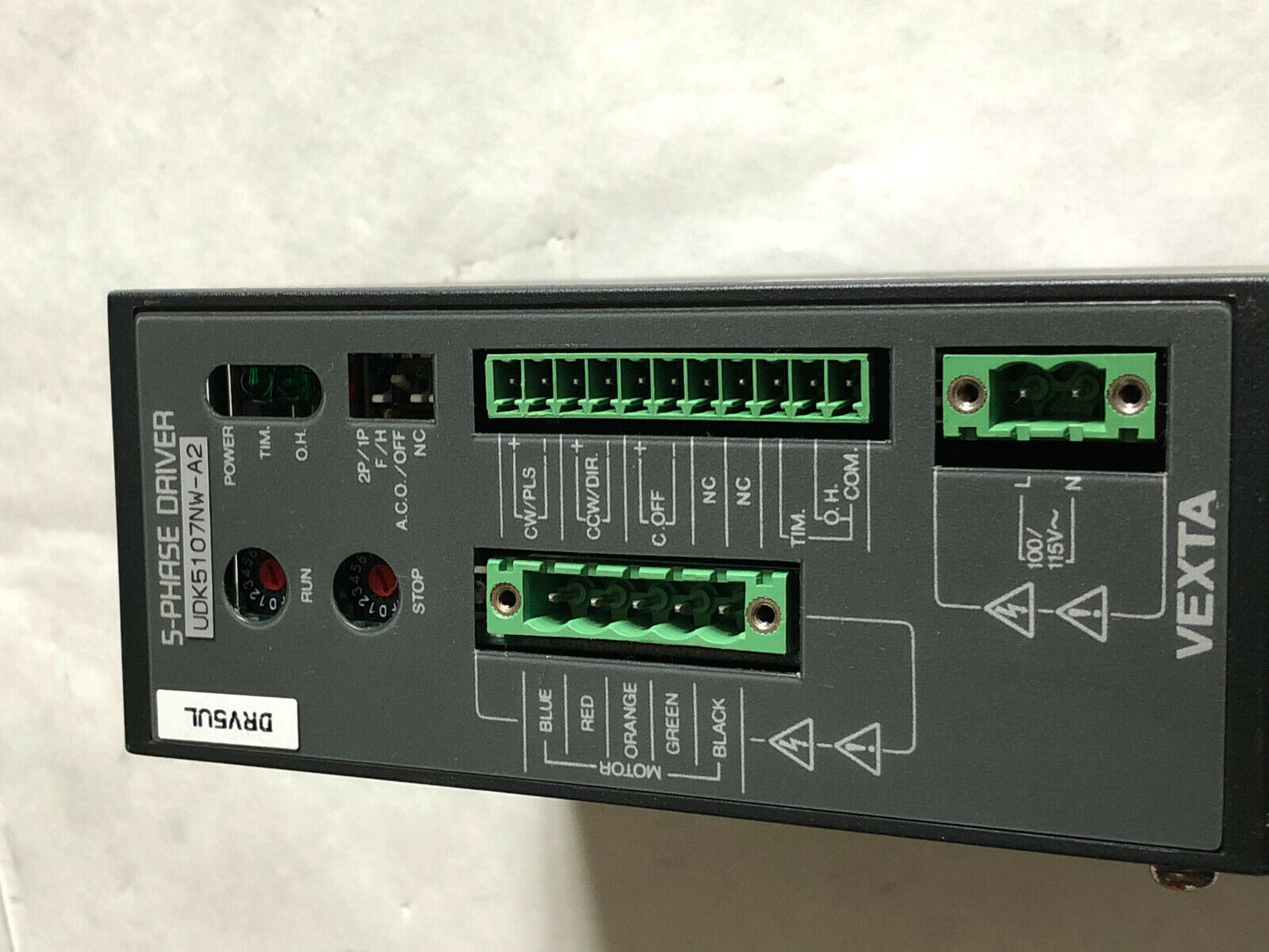 Vexta Udk5107nw-A2 Stepper 5-Phase Driver 4Amp 100/115V,Drv5ul,Uok5107nw-A2,Cl