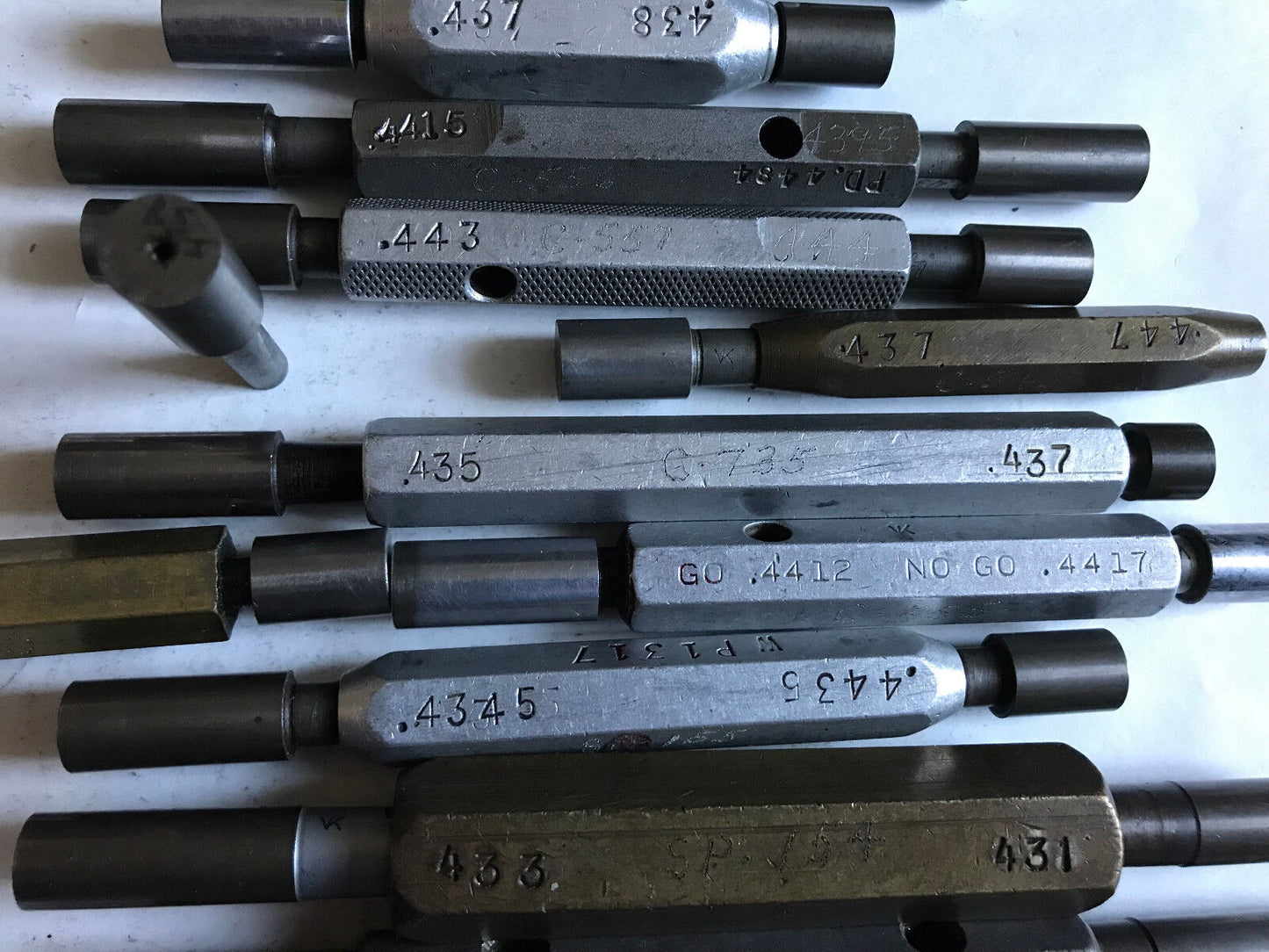 Lot The Pipe Machinery Go No Go Plug Gage,.437,.442,.4415,435,.437 .434,.445,Sa
