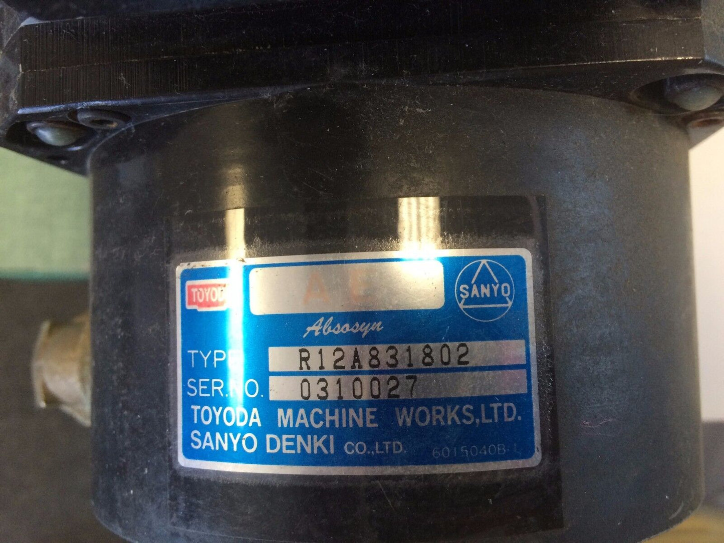 Toyoda 20Bm090bxdt0,Servo Motor,Sanyo Denki R12a831802,Shaft Dia. 7/8",Ck