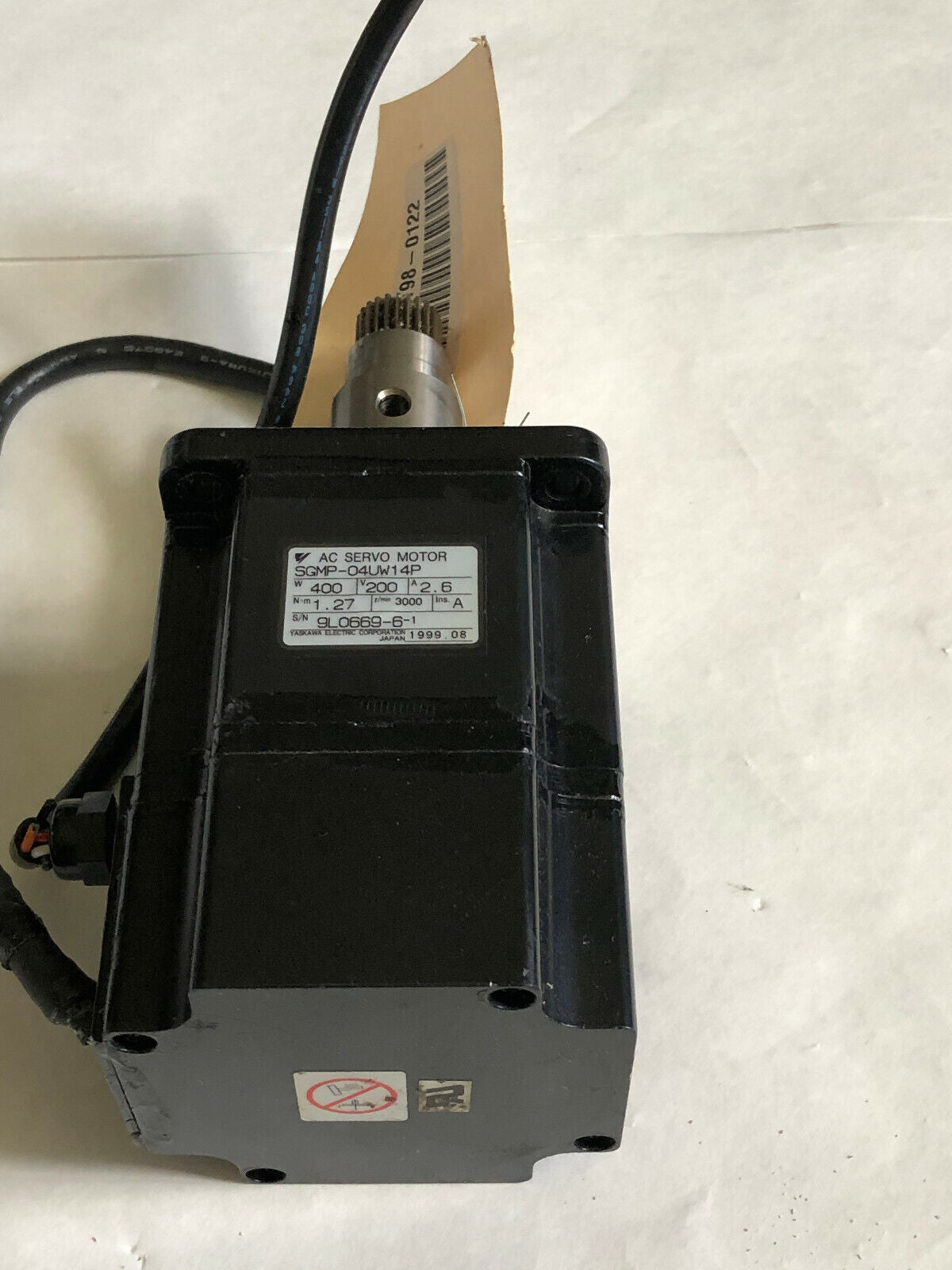 Yaskawa Electric Sgmp-04Uw14p Ac Servo Motor, 400 W, 200 V, Rpm 3000,Ck