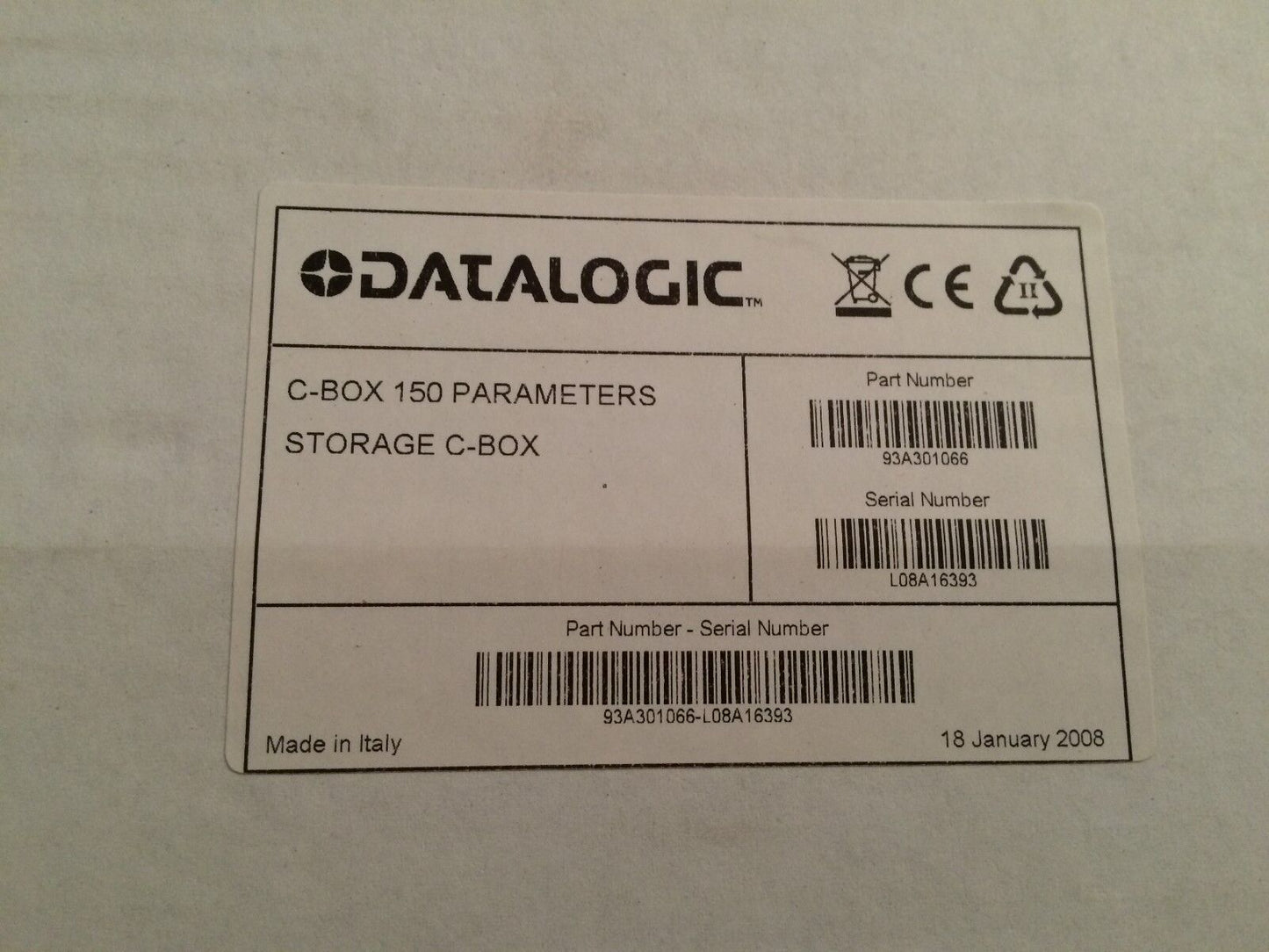 New Datalogic C-Box 150 Parameters Storage Boxobsolete 93A301066,Et