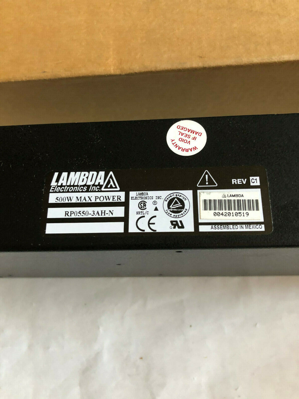 New Lambda Electronics Rp0550-3Ah-N Power Supply. 500W Max,Fe