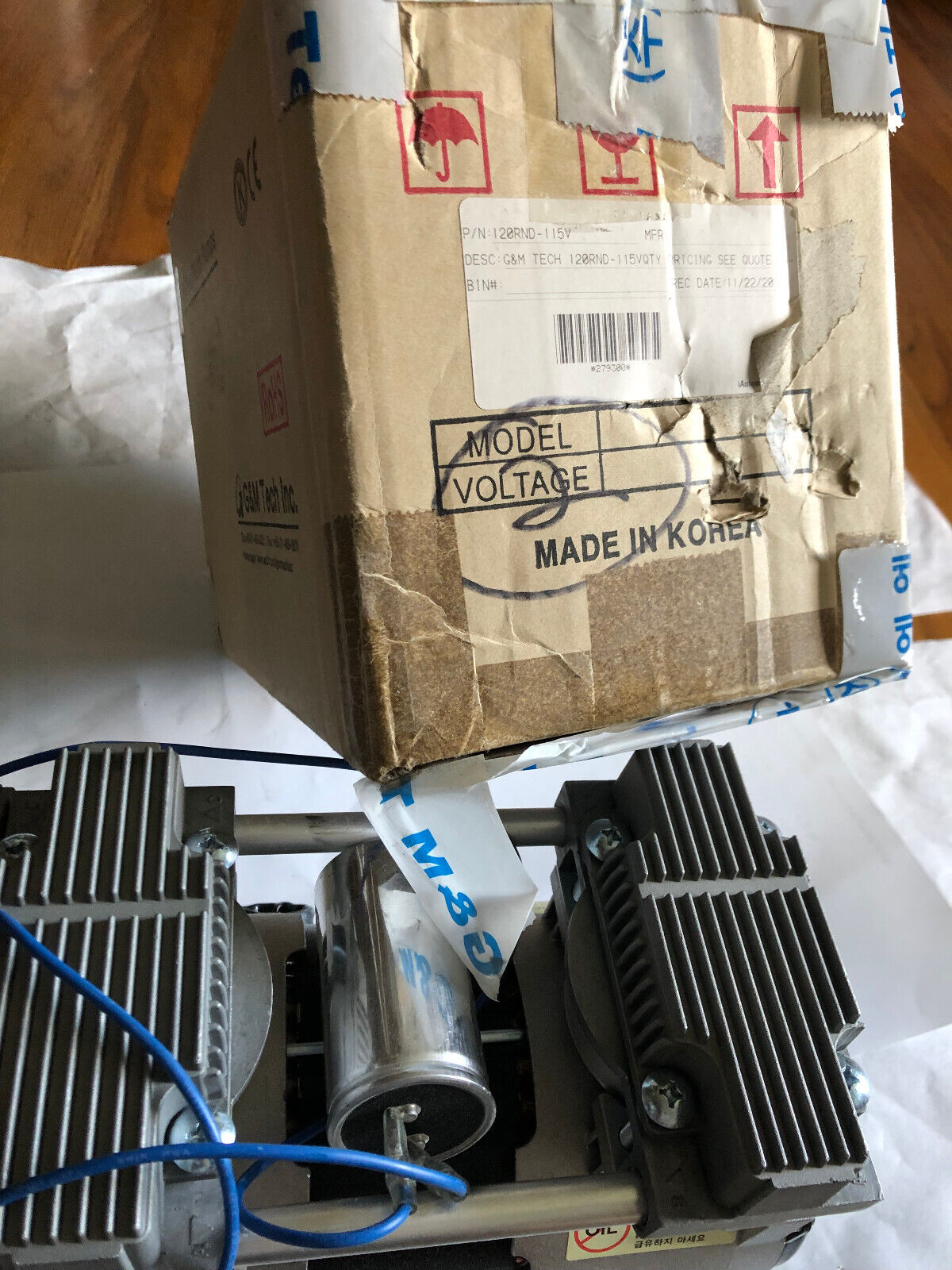 New G&M 120Rnd Oil-Less Rocking Piston Pump. 115Vac 4Bar,120Rnd-115V,An