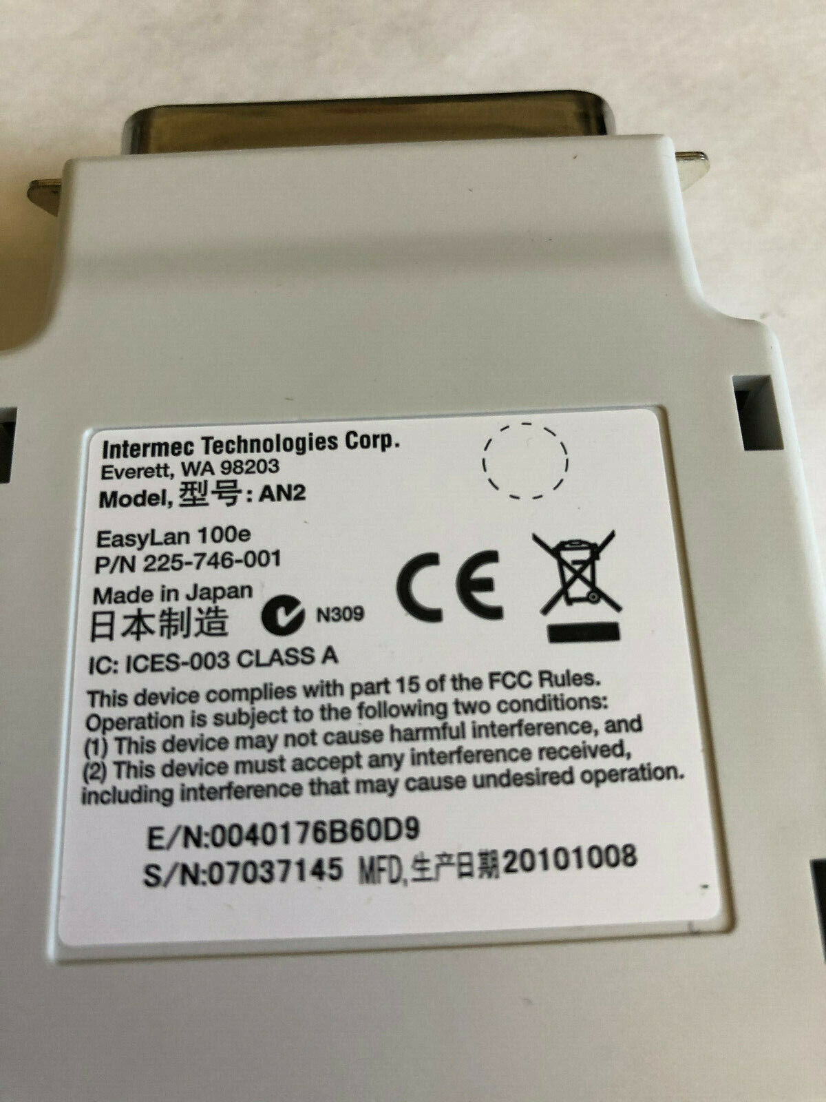 New Intermec 225-746-001 Intermec An2,Intermec Easylan 100E Ethernet Adapter,Cf