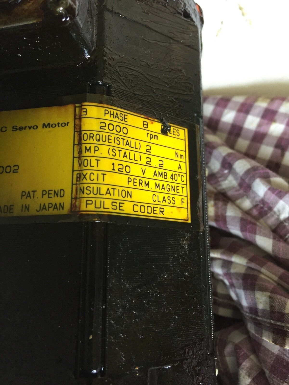 Fanuc A06b-0312-B002,1-Os,10S  Ac Servo Motor,120 V,3-Phase,Rpm: 2000,Br
