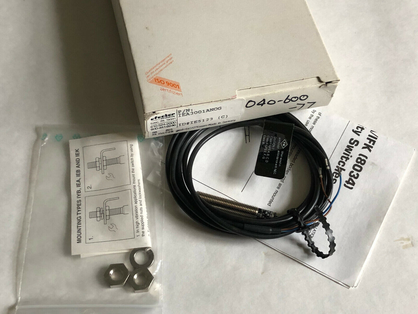 New Ifm Iea3001anog, Ie5123 Efector Iea3001-Anog Proximity Switch & Sensor,Cg
