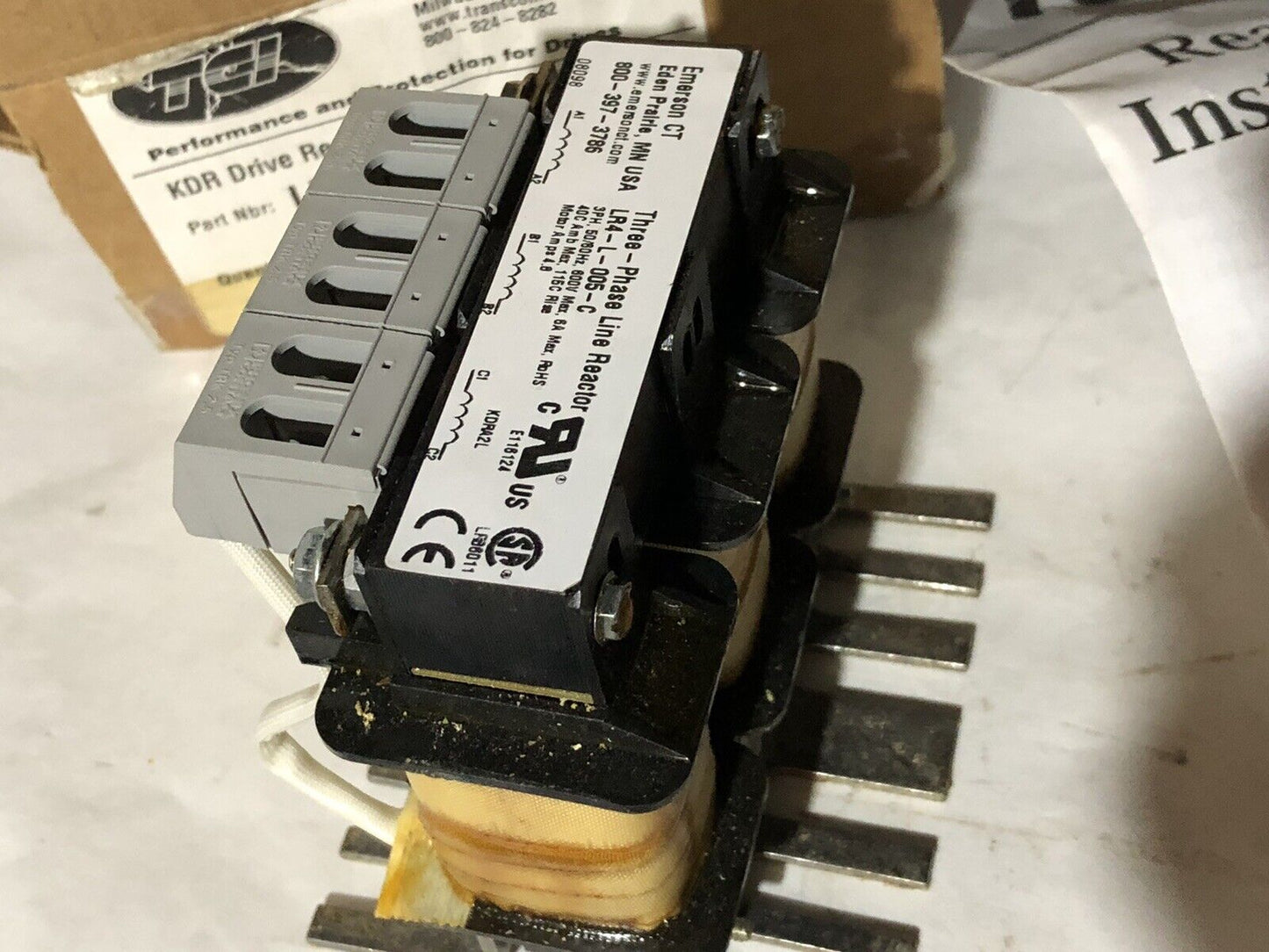 New Tci  Lr4-L-005-C Kdr Emerson Ct 3 Three Phase Line Reactor, 600 Vac Max,Tn