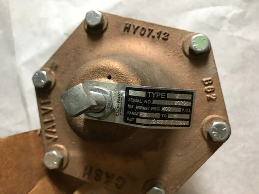 New 1 1/2" Cash Acme Valve B62,Hy07 12 Pressure Regulator B Set 9Psi 400 Psi,Ag