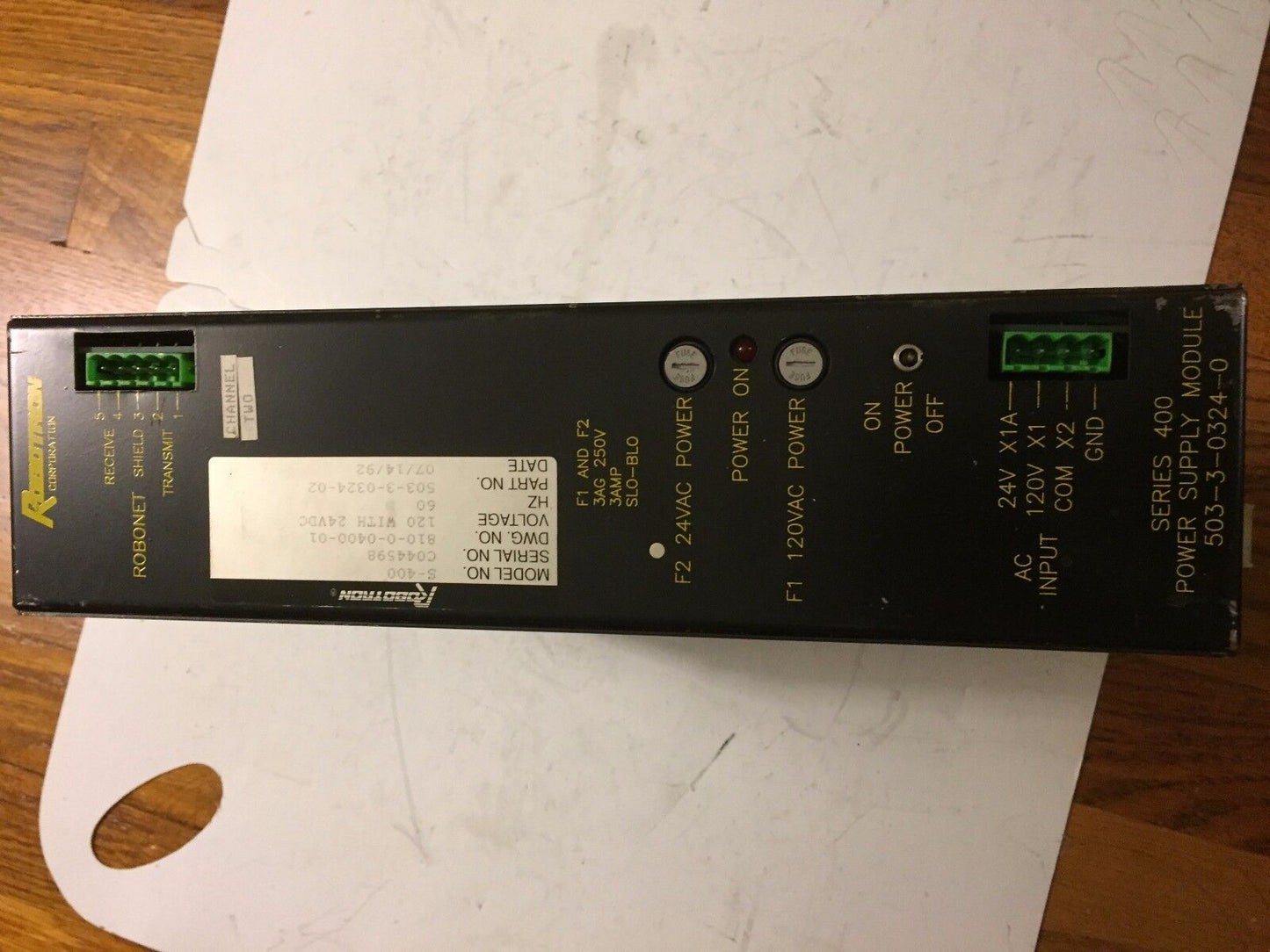 Robotron S-400,473-00372,503-3-0324-0 Power Supply 120Vac 24Vdc 503-3-0324-02,Bz