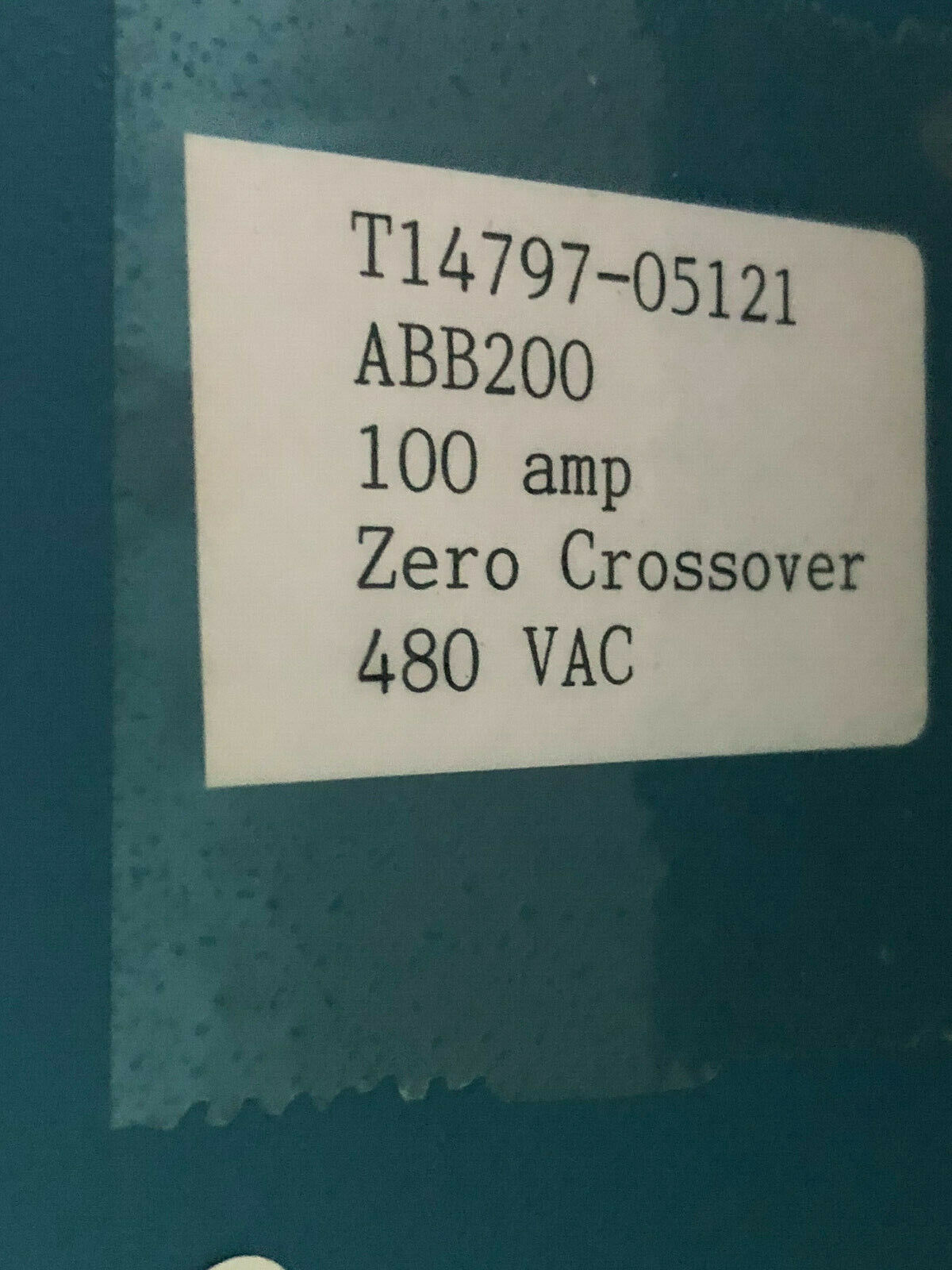 Abbott T14797-05121,100 Amp Zero Crossover 480Vac,Abb-200,A6t 150,3 Phase,Sg