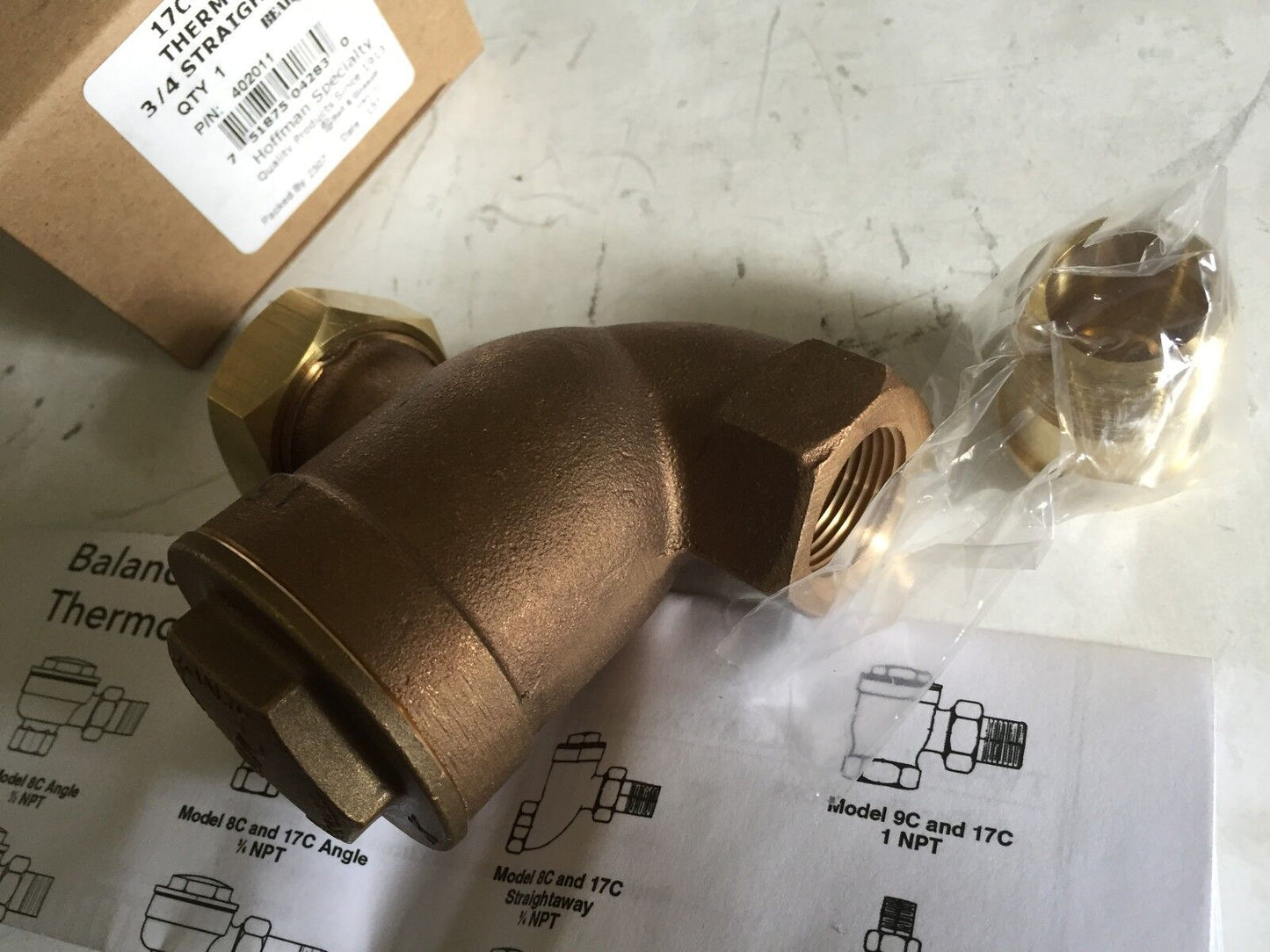 New 3/4" Hoffman 17C-S-3-25,No 17C,Ab0715 Steam Trap Valve ,Te