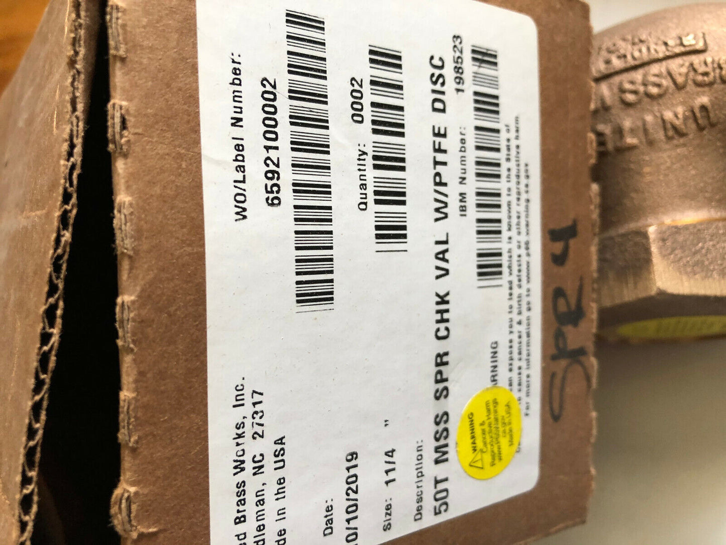 1-1/4" Npt United Brass Randleman Spring Lift Check Valve Live Steam 200 Wsp,400