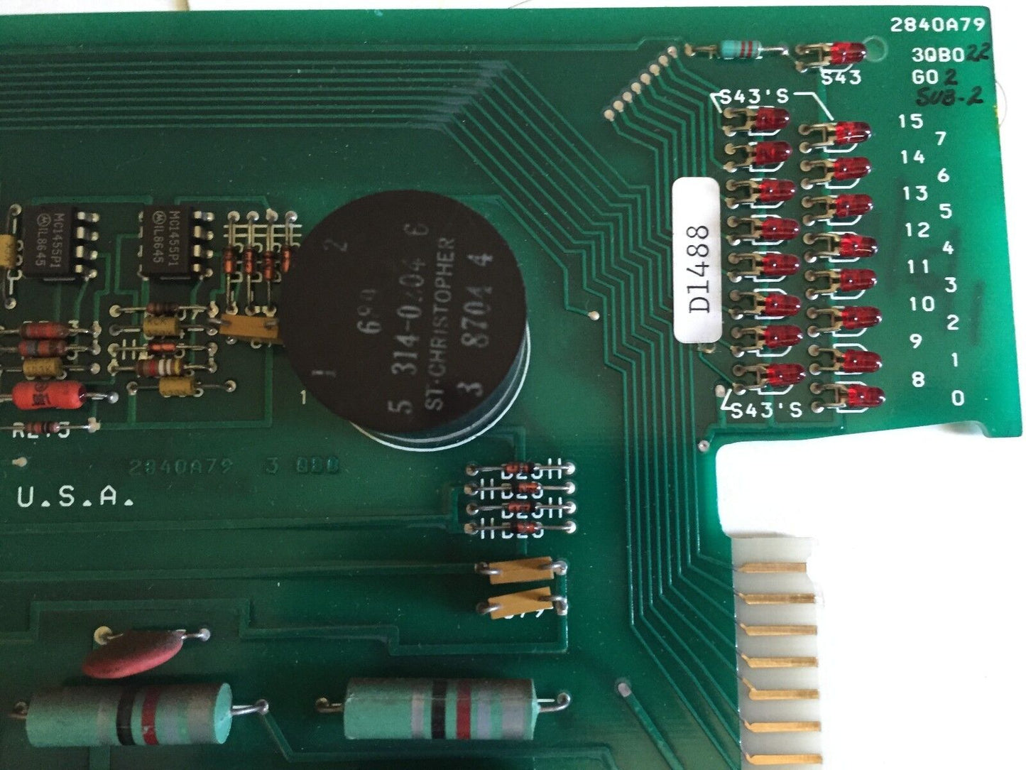 Westinghouse 2840A79 3Qb022 G02,D1488 Timer Process Logic 2840A79g02,Ee