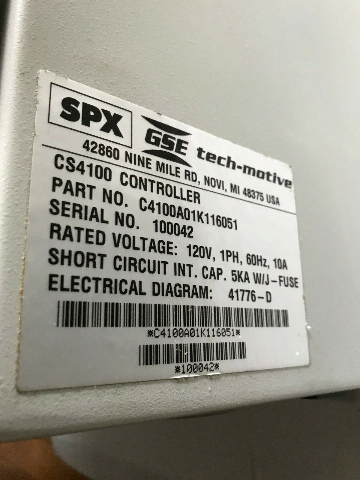 Tech-Motive Cs4100 System Controller,Gse Spx Tech-Motive Tool,49-4100-01C5,So