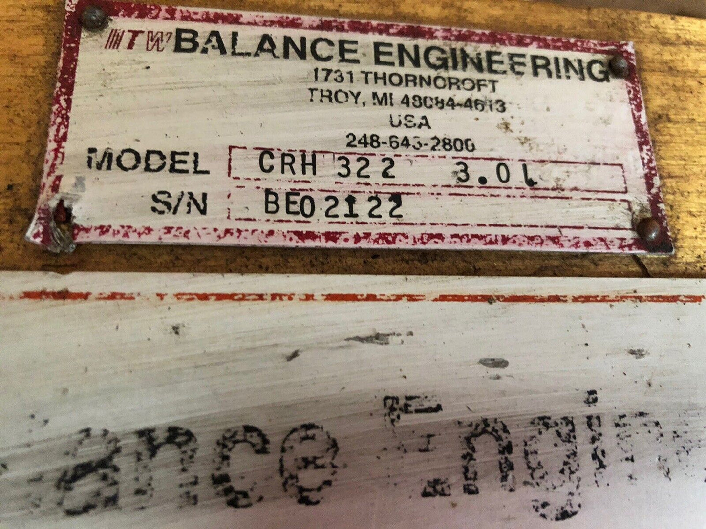 Itw Balance Drill Crh322 3.0L Crank D-35 Zar 169 485 Balancer,24Se-1221-18397,Ad