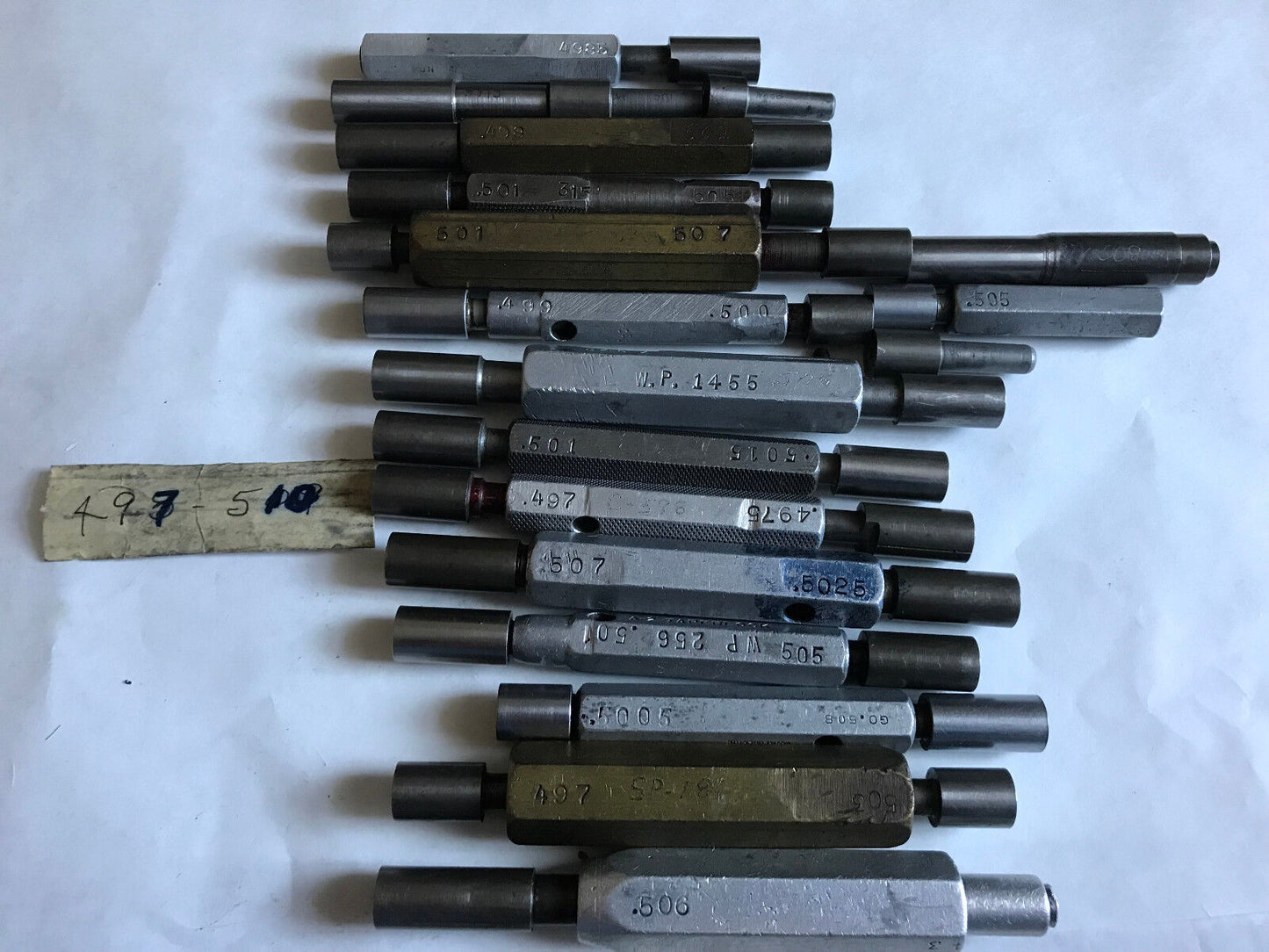 Lot The Pipe Machinery Go No Go Plug Gage .507,.5025,.501,.505,.503,.497,.510,Sa
