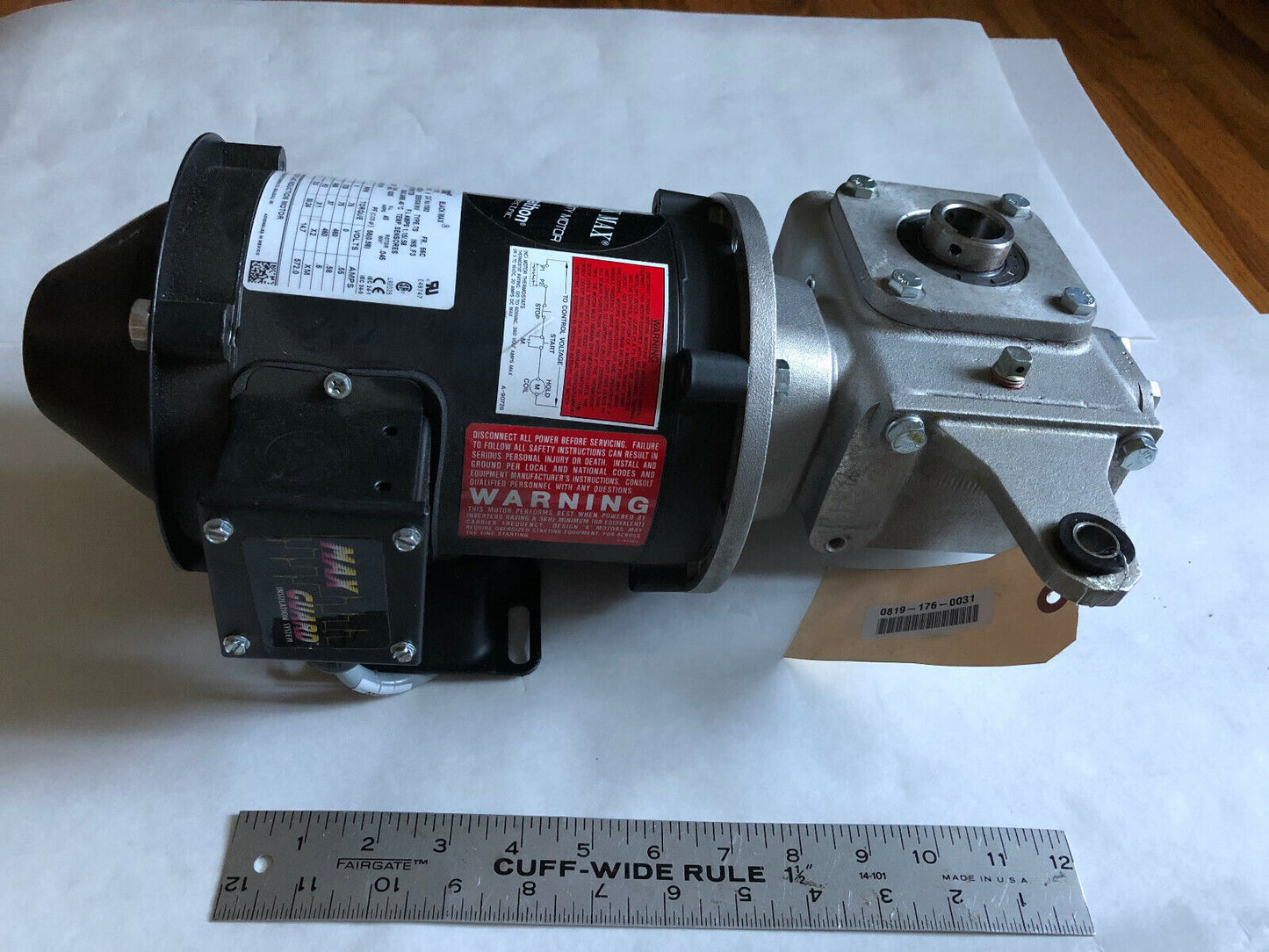 Marathon Y592 Induction Motor W/ Grove Gear El-Hmq-818-40-H1-56-16,Sg