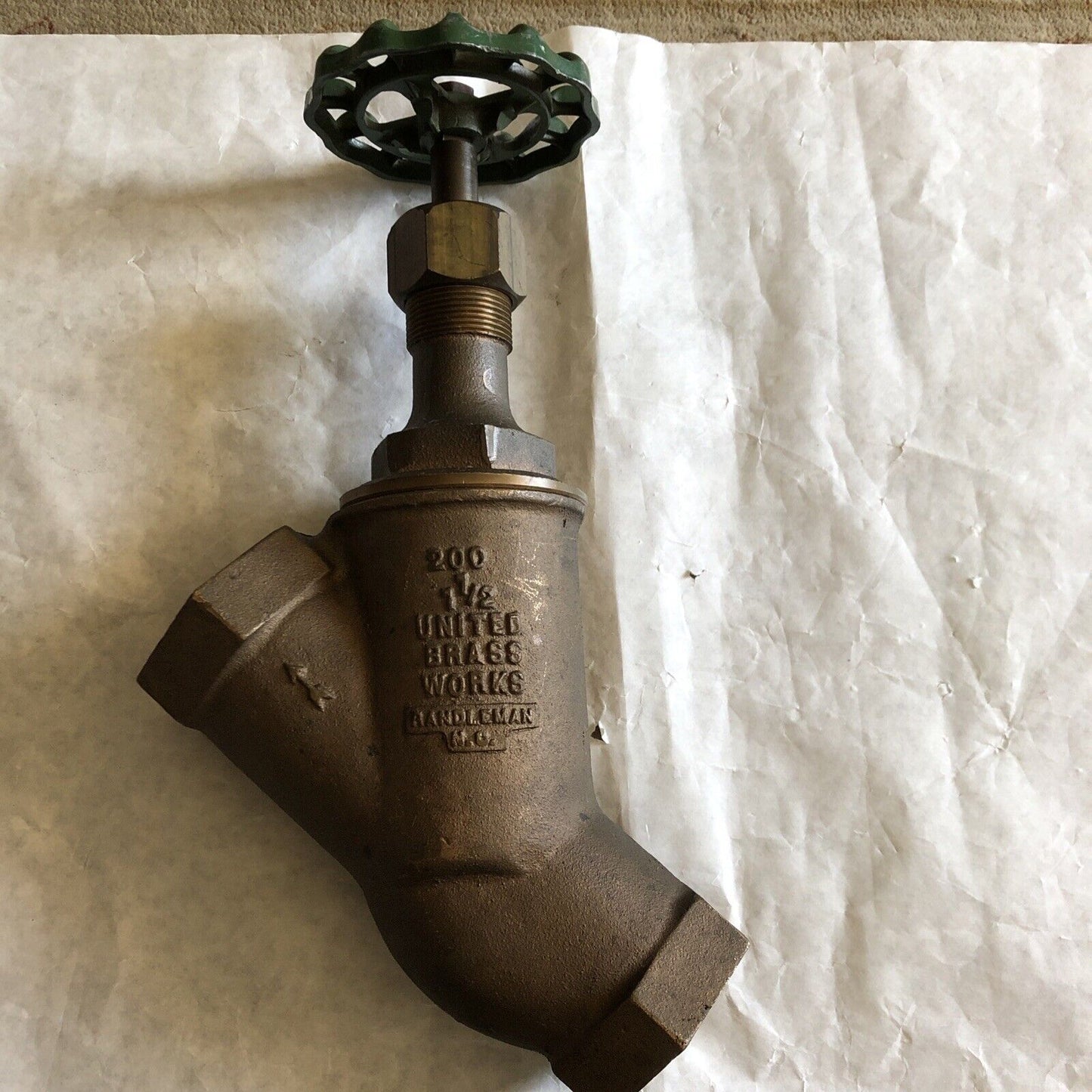 United Brass Works 1-1/2" Boiler Y Blow Down Valve 200 Randleman N.C,Gate,Al
