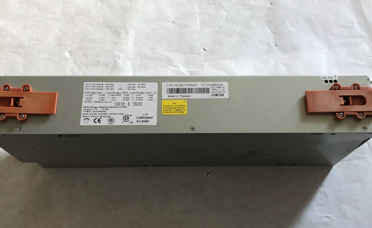 Delta D0107550/04A, Iec 60950 Delta Energy Systems Awf 9Dc 1475W,21P8243,Ec