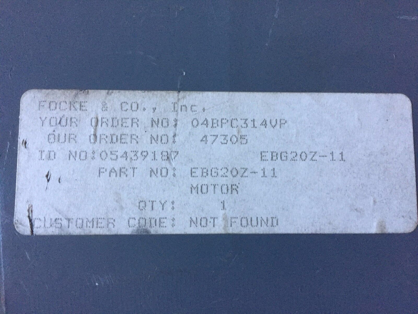New Focke Ebg20z-11,1938274 Gear Drive Motor,M 1938274,Bu