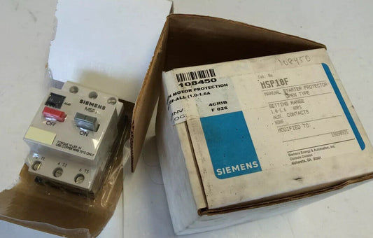 New Siemens Msp10f Motor Starter Protector 1.0-1.6Amp,Fj