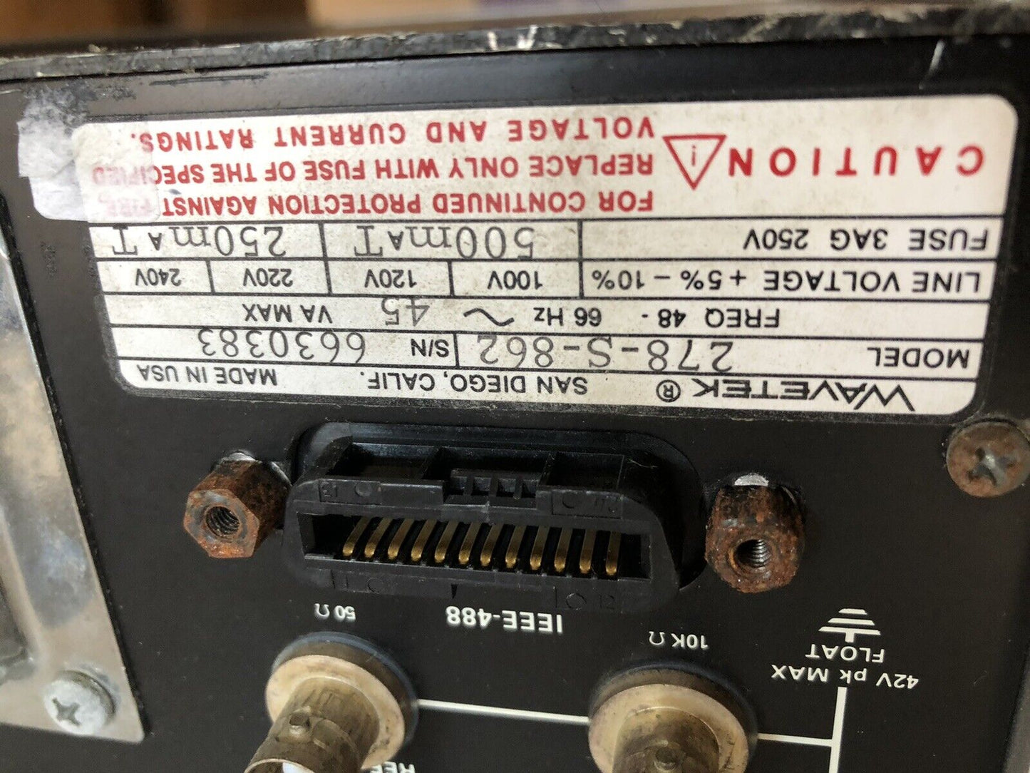Wavetek 278,278-S-862 Programmable Synthesized Function Generator,Cf