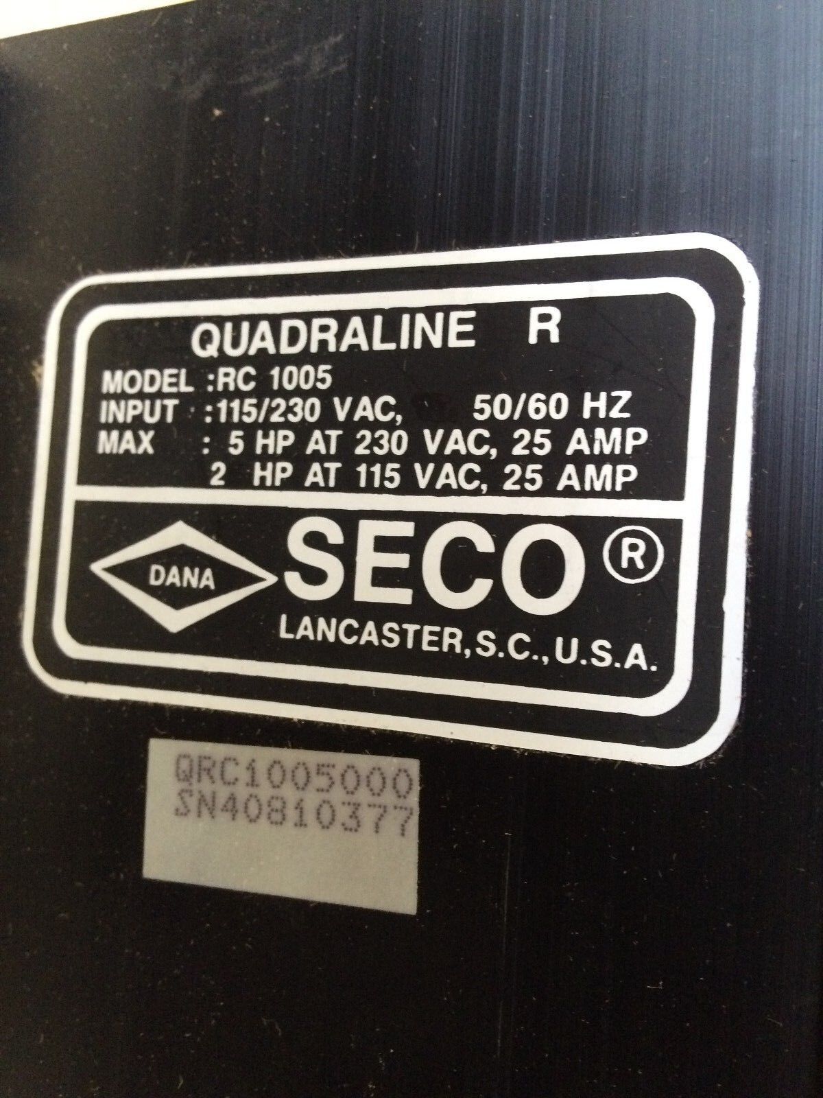 New Danaher Rc1005,Dana Seco Drive Dc 5Hp/230V 2Hp/115V,C34630,C34633,C34627,Bf