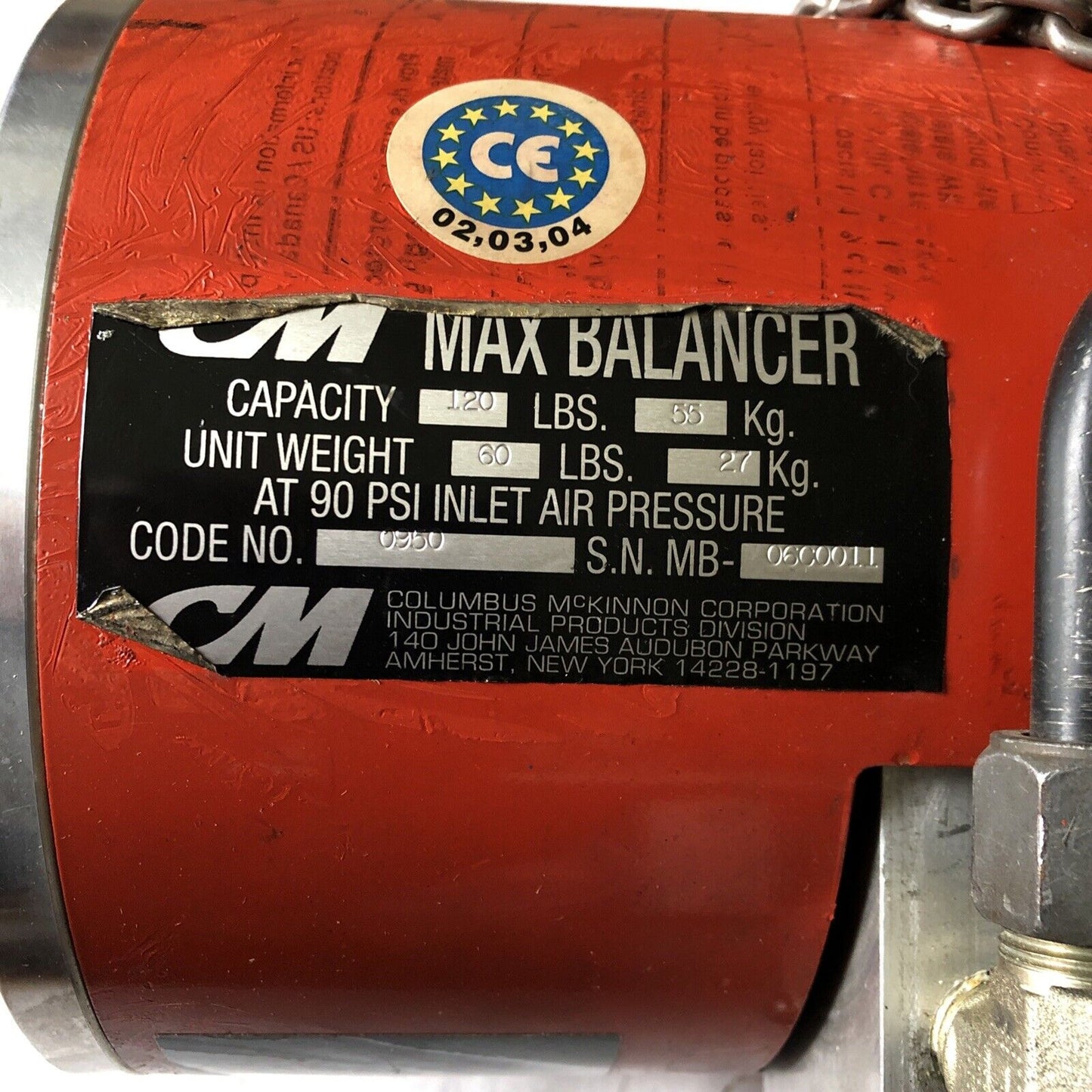 Cm 0950 Pneumatic Chain Hoist,Cm Max Balancer, 120 Lbs Load 55Kg,Bw