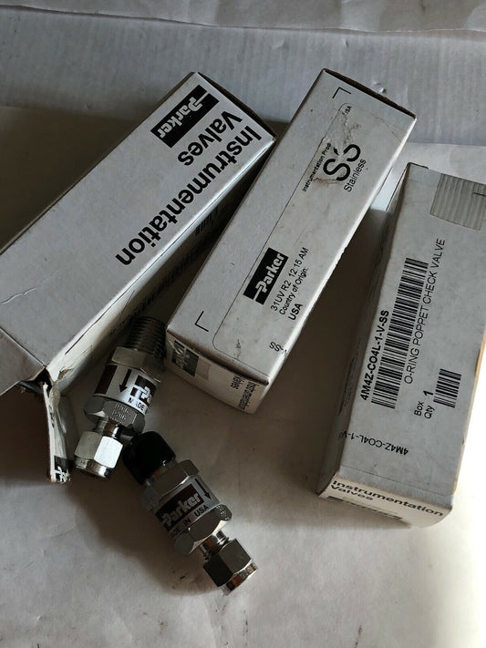 New Lot 4 Parker 4M4z-C04l-1-V-Ss,4M4z-Co4l-1-V-Ss,31Uv O-Ring Check Valve,Bt