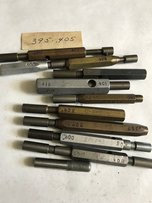 Mixed Lot Go No Go Plug Gages,.395,.403,.405,.408,.400,.405,.402,.401,Es