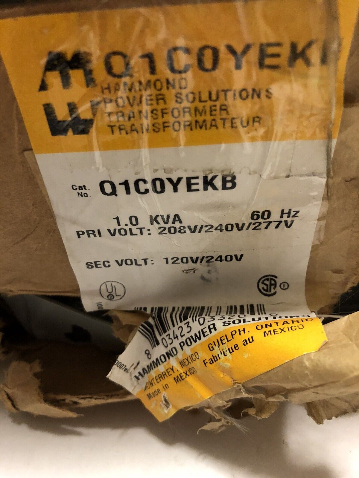 New Q1c0yekb Hammond Potted 1Ph N3r 1Kva 208/240/277-240/120 Cu,Eg