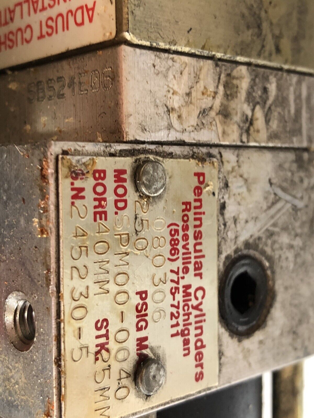 Welker Sbs-24-23-90-C1-X2,Sbs24e02,Pneumatic Cylinder,Spm00-0040,40Mm,25Mm,Dh