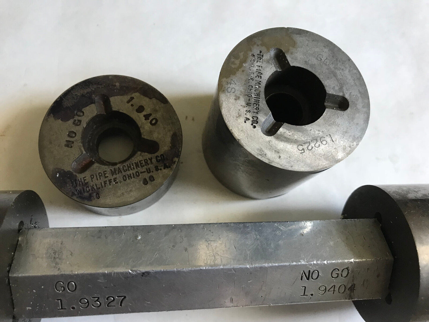 Lot The Pipe Machinery Go No Go Plug Gage 1.9327 1.9404 1.940 1.9225,Ac