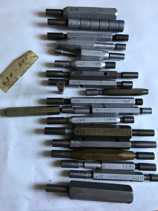 Lot The Pipe Machinery Go No Go Plug Gage,.437,.442,.4415,435,.437 .434,.445,Sa