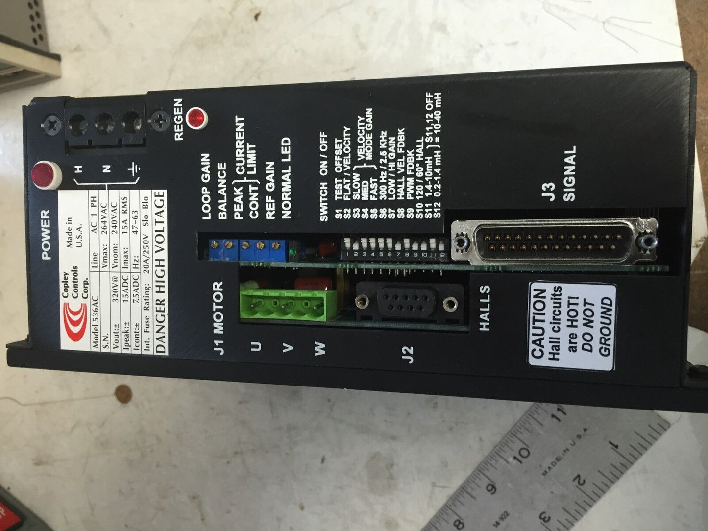 Copley Controls 536Ac Servo Drive/Amplifier 240Vac 1Ph,15A Rms 47-63,Ap