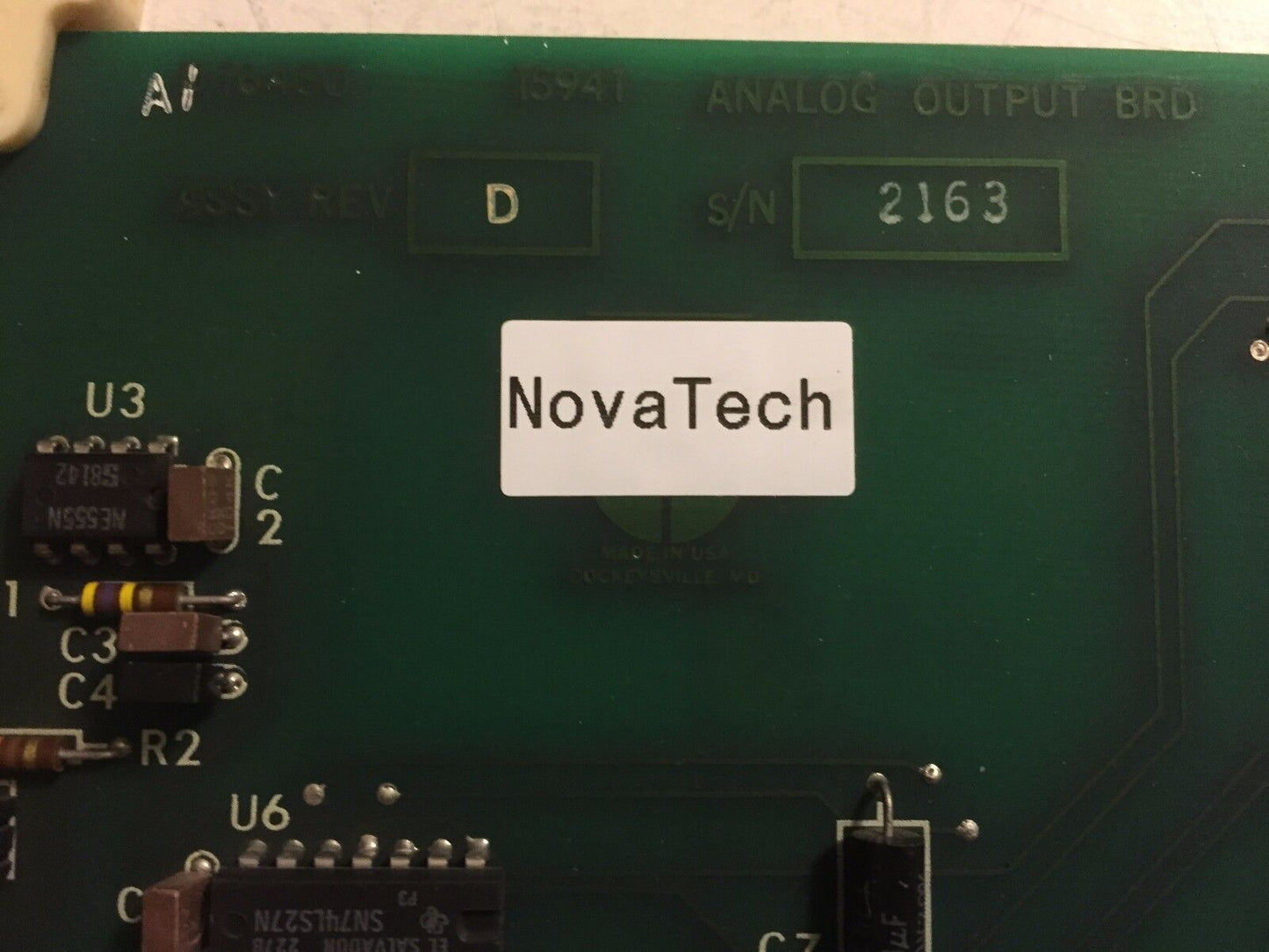 Novatech A16450,A/16450 15941 Pc Board Analog Output Brd,D16450,Bm